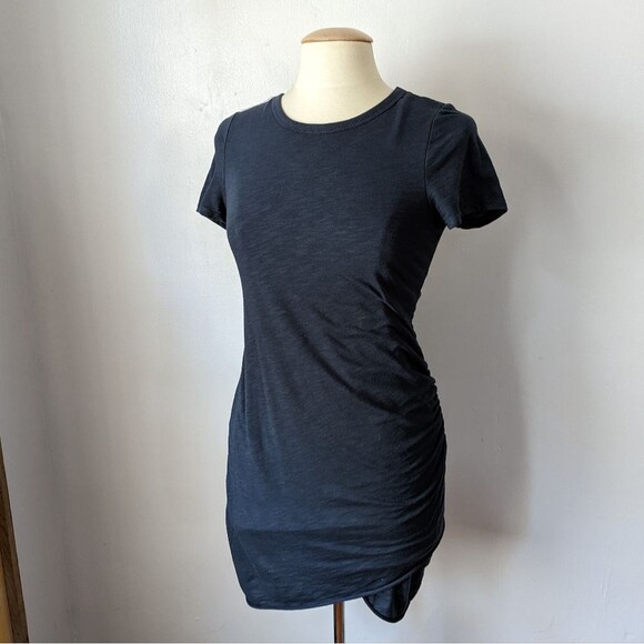Anthropologie Slate Bue Ruched Crew Neck Mini Dress  Size S - Picture 1 of 5